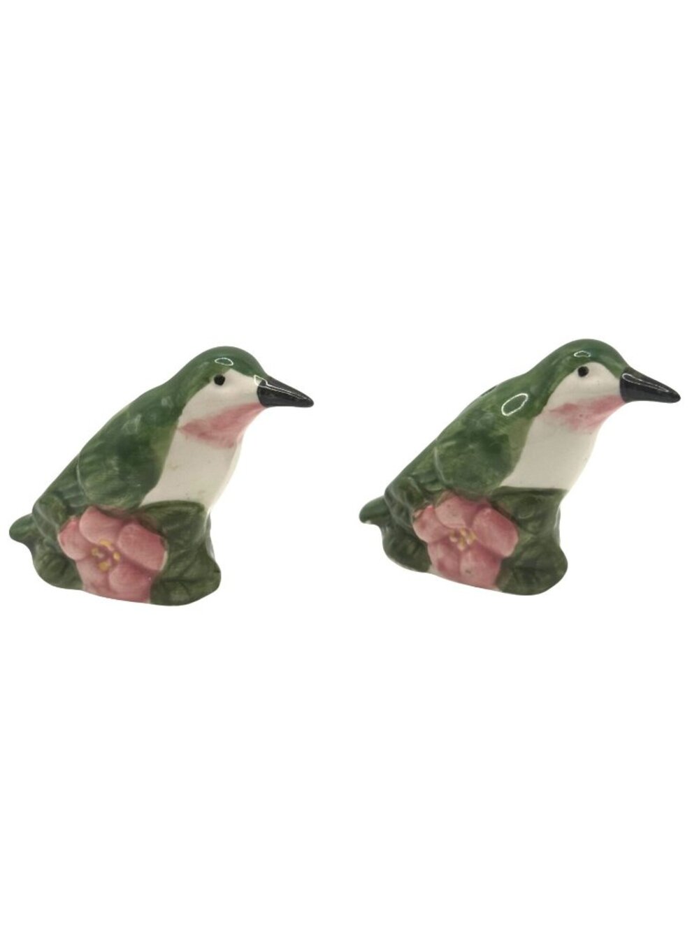 Hummingbird Ceramic Salt & Pepper Shakers Decorative Kitchen Tableware Green